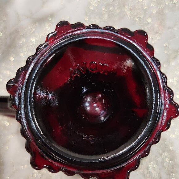 Avon cape cod collection vintage four piece ruby red footed glass mugs - Picture 5 of 6
